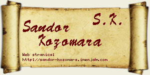 Šandor Kozomara vizit kartica